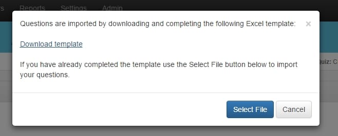 Import Questions Download Template