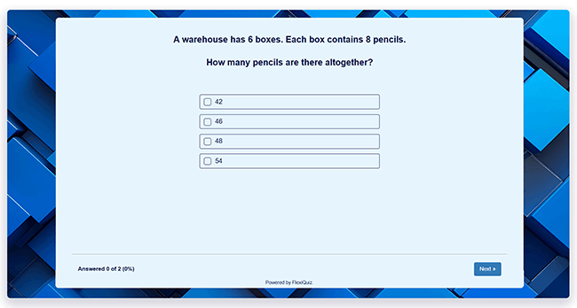 example of checkbox question to learners