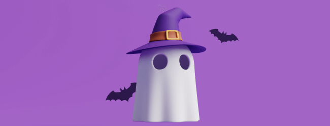 Halloween wizard and bats