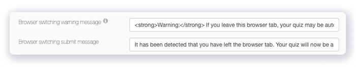text configuration options