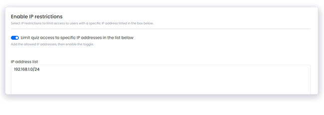 Enable IP restriction screen to limit access 
