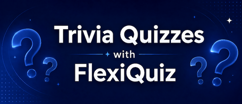 trivia quizzes with question marks and stars
