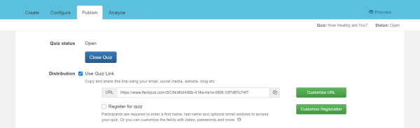 Flexiquiz publish page