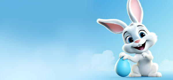 Bunny rabbit with easter egg
