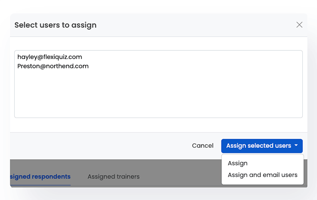 select the assign users needed