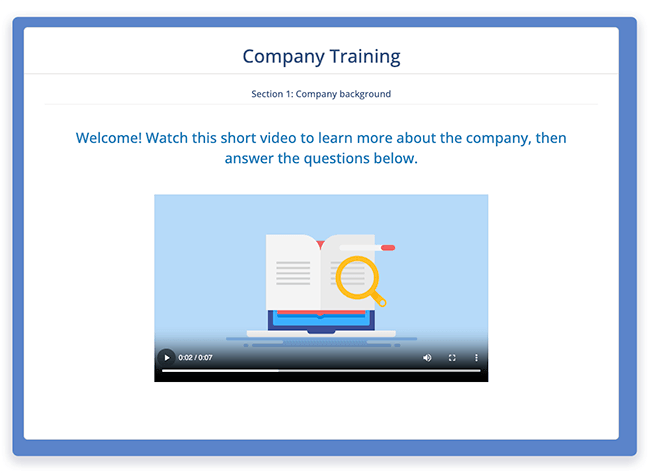 example of training course  front page