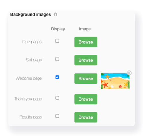 place to upload image to welcome page
