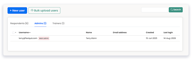 how to add extra admins to FlexiQuiz account