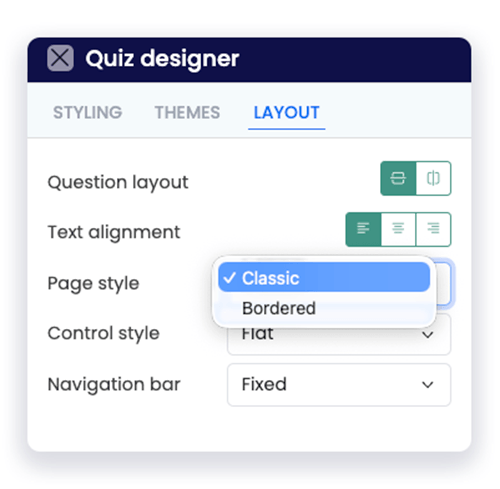 FlexiQuiz page style screen