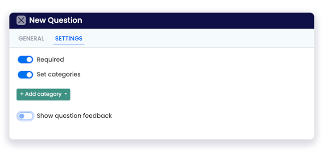 setting option tab for each question