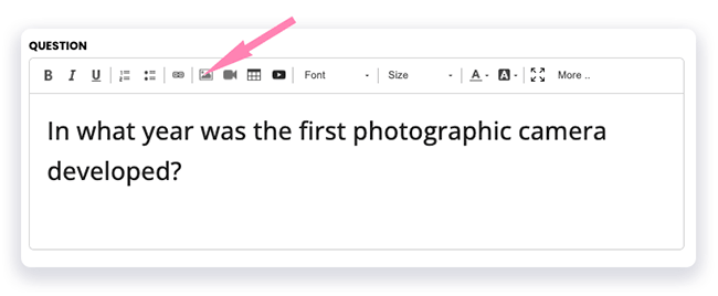 picture icon to add picture to quiz