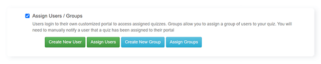 publish quiz screen button to assign quiz