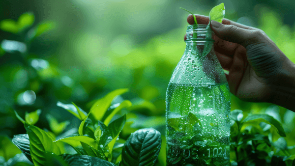 Plastic bottle in the forest