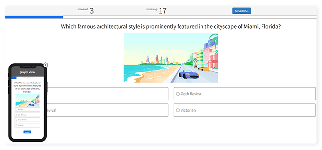 flexiquiz live question page