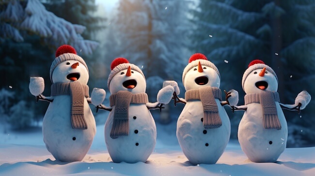 snowmen singing christmas songs