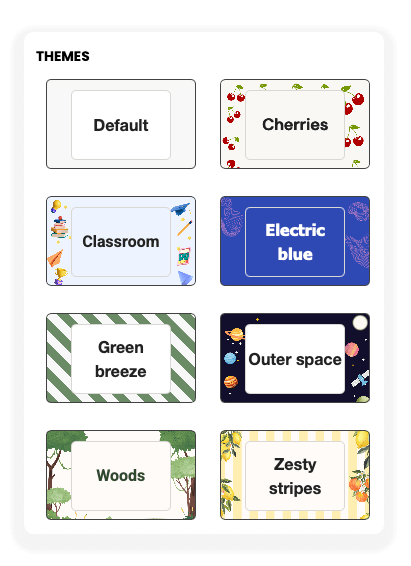 Quiz theme background options