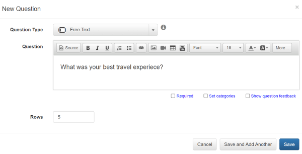 free text question example