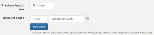 Place to add a discount code to sell quiz landing page
