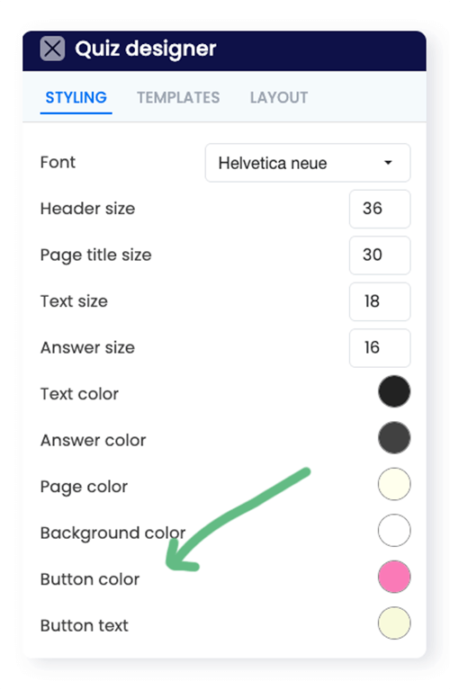 FlexiQuiz options to style a quiz you make