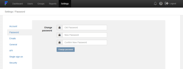 screen to change your FlexiQuiz password