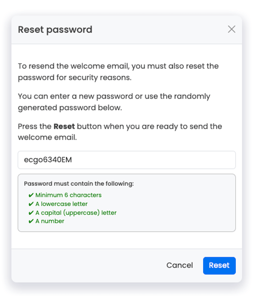 FlexiQuiz reset password and email user screen