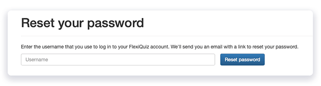 FlexiQuiz enter valid email address to re set password
