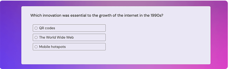 Quiz with background image made with FlexiQuiz new design options