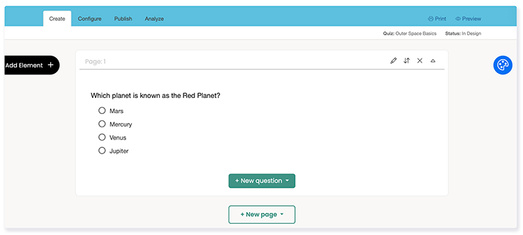FlexiQuiz new create screen 2026