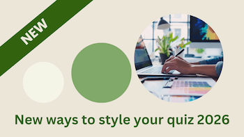 Person making a quiz with colors on a laptop