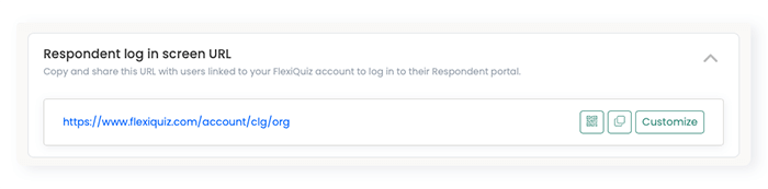 Unique URL for learners to log in to FlexiQuiz respondent portal