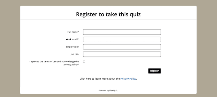 flexiquiz registration page