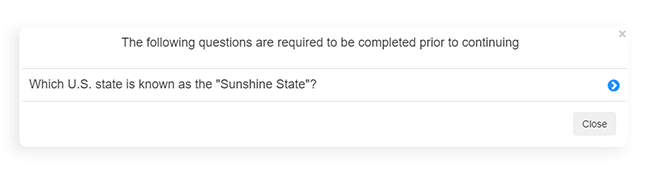 FlexiQuiz pop-up if respondents do not answer a required question