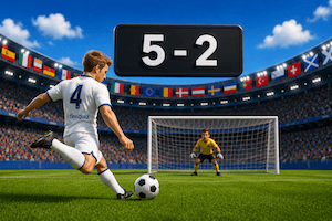 Euros football with quiz question score