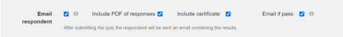 FlexiQuiz options for attachments on quiz result emails