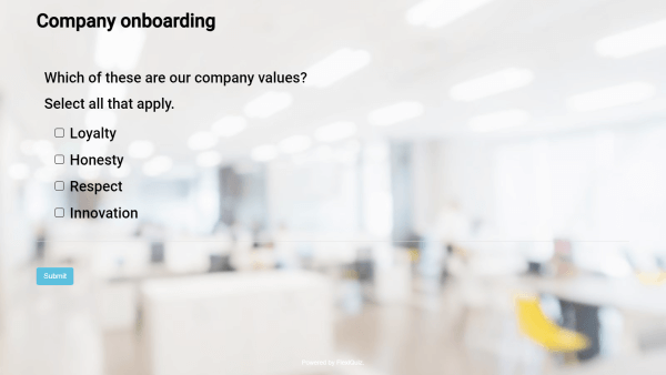 company onboarding quiz