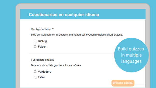 quiz written in multiple languages