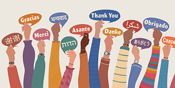 Multiple language signs for making a quiz