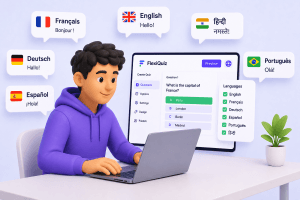multiple language signs for making quiz