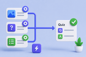 Quiz processes with automations icons