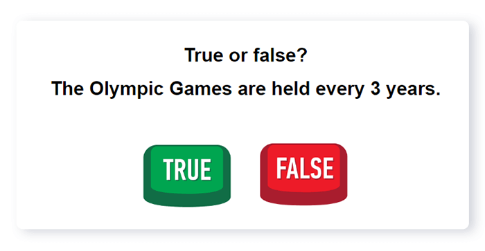 true or false quiz question with answer options shown as image
