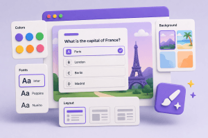 3d image of creating Flexi Quiz to make the quiz colorful 