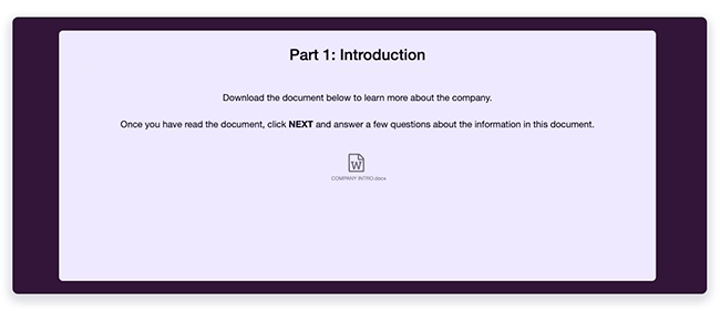 FlexiQuiz screen with a file attached ready to download