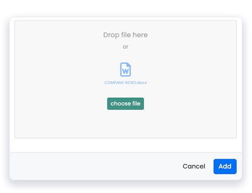 Place to upload file to share with learners 