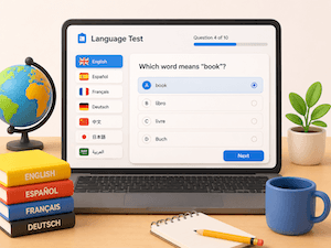 online test of different languages