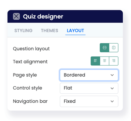Flexi quiz page style option bordered