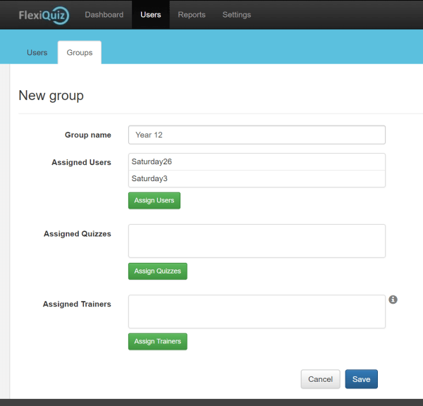 Form to add respondents to a group for online testing