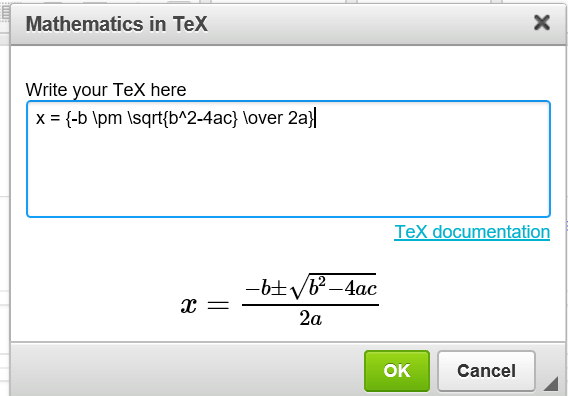 Enter equation