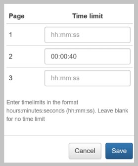 Set page time limit
